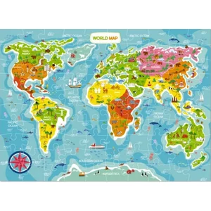 Dodo 300123 - Világtérkép - 100 db puzzle