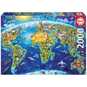 Educa 17129 - Nevezetességek a világ körül - 2000 db-os puzzle