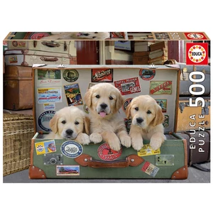 Educa 17645 - Kutyusok kofferban - 500 db-os puzzle