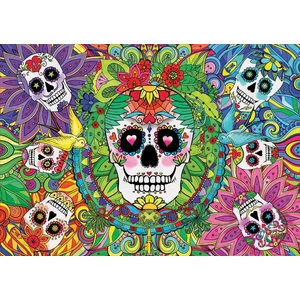 Educa 17975 - Neon puzzle - Sugar Skull - 1000 db-os puzzle