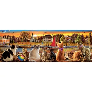 Educa 18001 - Panoráma puzzle - Macskák a rakparton - 1000 db-os puzzle