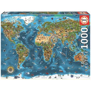 Educa - 1000 db-os puzzle - Világtérkép (19022)