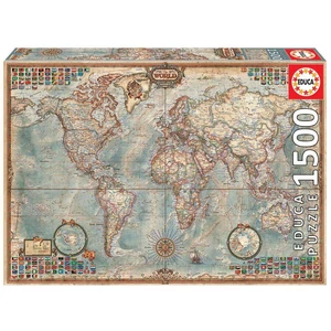 Educa 16005 - Politikai világtérkép - 1500 db-os puzzle