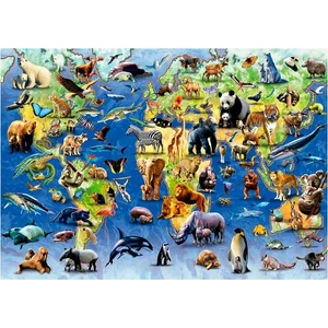 Educa 19908 - 100 veszélyeztetett faj - 500 db-os puzzle