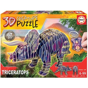 Educa 19183 Triceratops - 67 db-os 3D Creature puzzle