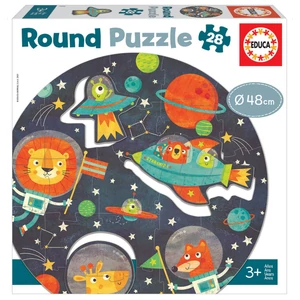 Educa 18908 - Az űrben - 28 db-os Kör alakú puzzle