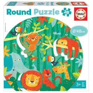 Educa 18906 - Vadon élő állatok - 28 db-os Kör alakú puzzle