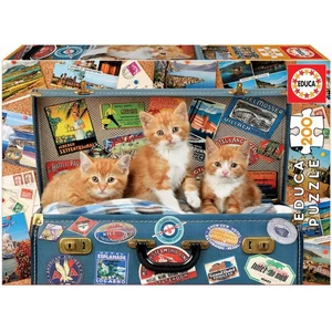 Educa 18065 - Utazó cicák - 200 db-os puzzle