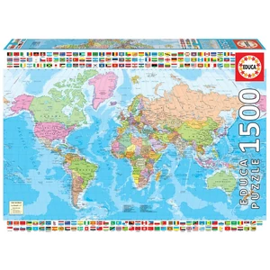 Educa 18500 - Politikai világtérkép - 1500 db-os puzzle