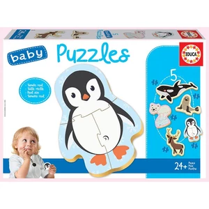 Educa 18588 - Baby sziluett puzzle - Sarkvidéki állatok - 3,4,5 db-os puzzle