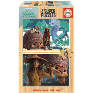 Educa 18878- Raya és az utolsó sárkány - 2 x 25 db-os fa puzzle
