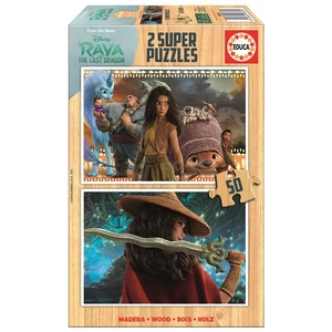 Educa 18879 - Raya és az utolsó sárkány - 2 x 50 db-os fa puzzle
