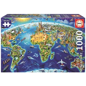 Educa 19036 -  Miniature puzzle - A világ nevezetességei - 1000 db-os puzzle