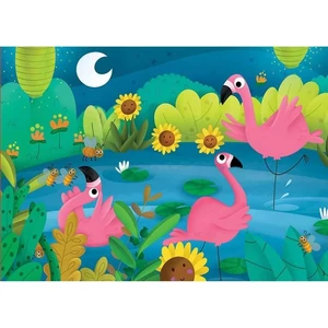 Educa 18073 - Mini box - Flamingók - 48 db-os puzzle