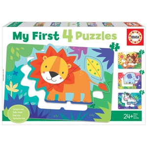 Educa 18897 - Dzsungelben élő állatok- My first 4 az 1-ben puzzle (5,6,7,8 db-os) puzzle