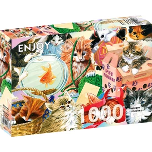 Enjoy Puzzle - 1898 - Curious Cats - 1000 db-os puzzle