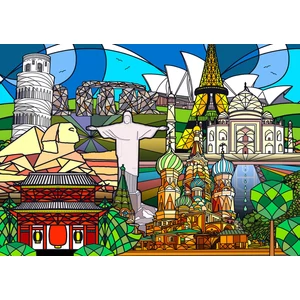 Enjoy Puzzle - 2054 - World Landmarks - 1000 db-os puzzle