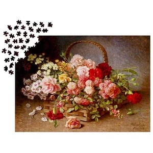 Enjoy Puzzle - 1530 - A Basket of Roses and Carnations - 1000 db-os puzzle
