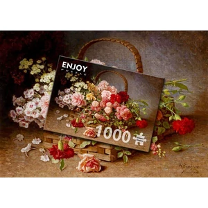 Enjoy Puzzle - 1530 - A Basket of Roses and Carnations - 1000 db-os puzzle