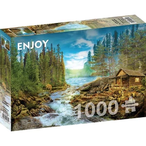 Enjoy Puzzle - 1605 - A Log Cabin by the Rapids - 1000 db-os puzzle