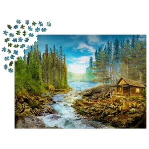 Enjoy Puzzle - 1605 - A Log Cabin by the Rapids - 1000 db-os puzzle