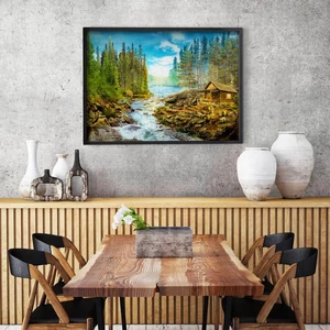Enjoy Puzzle - 1605 - A Log Cabin by the Rapids - 1000 db-os puzzle