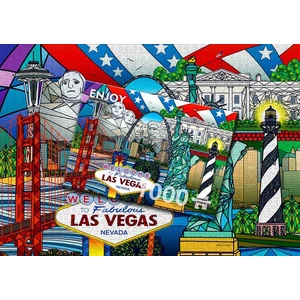 Enjoy Puzzle - 1937 - American Landmarks Collage - 1000 db-os puzzle