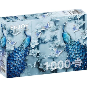 Enjoy Puzzle - 1623 - Blue Peacocks - 1000 db-os puzzle