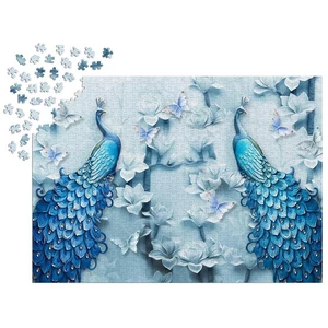 Enjoy Puzzle - 1623 - Blue Peacocks - 1000 db-os puzzle