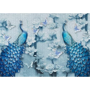 Enjoy Puzzle - 1623 - Blue Peacocks - 1000 db-os puzzle