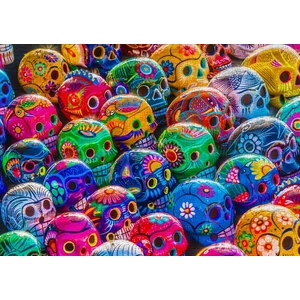 Enjoy Puzzle - 1464 - Colorful Skulls - 1000 db-os puzzle