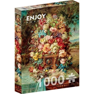 Enjoy Puzzle - 1518 - Flowers Still Life with Blue Tit - 1000 db-os puzzle
