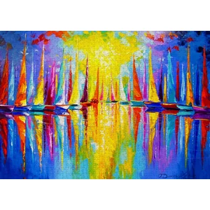 Enjoy Puzzle - 1732 - Rainbow Sailboats - 1000 db-os puzzle