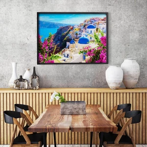 Enjoy Puzzle - 1083 - Santorini View with Flowers