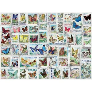 EuroGraphics 8500-5356 - Vintage Stamps - Butterflies - 500 db-os puzzle