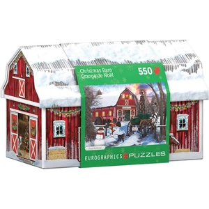 EuroGraphics 8551-5665 - Christmas Barn - 550 db-os puzzle fém dobozban