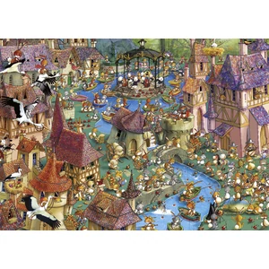 Heye 29496 - Triangular puzzle - Bunnytown, Ruyer - 1000 db-os puzzle