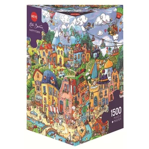 Heye 29744 - Triangular puzzle - Happytown, Berman - 1500 db-os puzzle