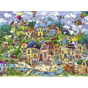 Heye 29744 - Triangular puzzle - Happytown, Berman - 1500 db-os puzzle