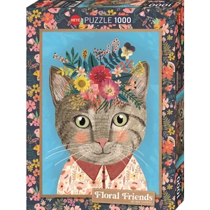 Heye 30000 - Floral Friends - Pretty Feline - 1000 db-os puzzle