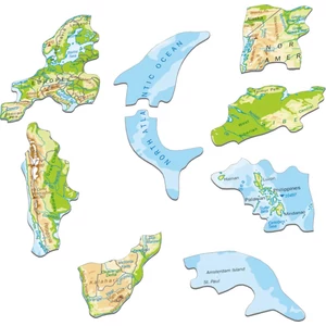Larsen Maxi Puzzle 80 db-os -Topográfiai világtérkép