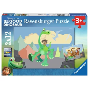 Ravensburger 07595 - Dínó tesó - 2 x 12 db-os puzzle