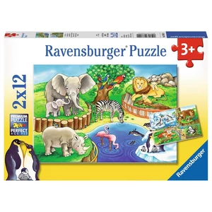 Ravensburger 07602 - Az állatkertben - 2 x 12 db-os puzzle