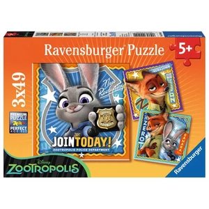Ravensburger 09404 - Zootropolis - Állati nagy balhé - 3 x 49 db-os puzzle
