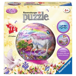 Ravensburger 12129 - Unikornis - 72 db-os 3D gömb puzzle
