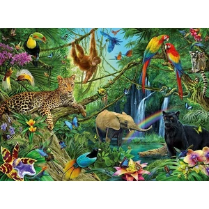Ravensburger 12660  - Állatok a dzsungelben - 200 db-os XXL puzzle