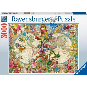 Ravensburger 17117 - Világtérkép és pillangók - 3000 db-os puzzle