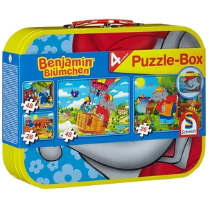 Schmidt 55594 - Benjamin the Elephant Puzzle-Box - 2x26+2x48 db-os puzzle fém bőröndben