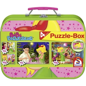 Schmidt 55595 - Bibi Blocksberg Puzzle-Box - 2x60+2x100 db-os puzzle fém bőröndben