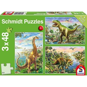 Schmidt 56202 - Dinosaur Adventures - 3 x 48 db-os puzzle